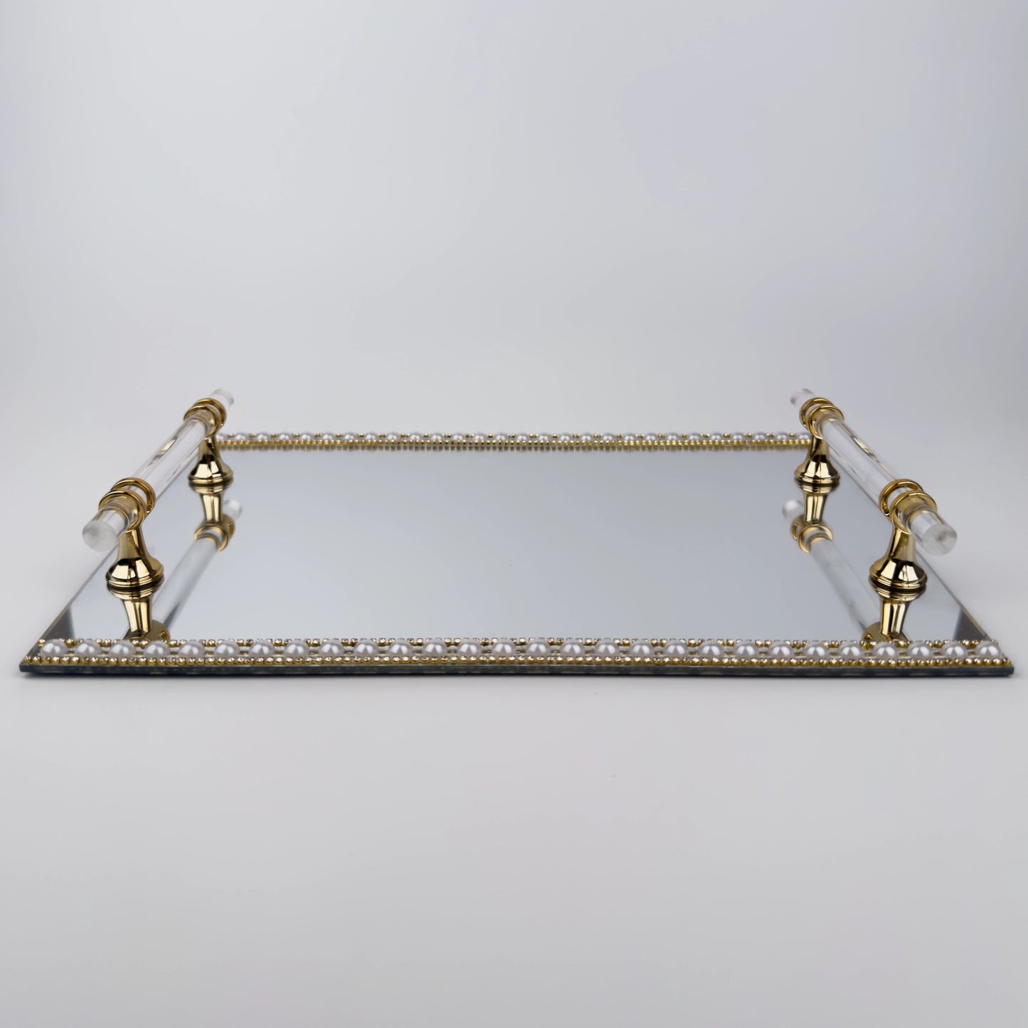 Spegelbricka med Strass & Pärlor