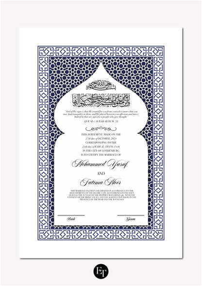 Lyxig Nikkah Certifikat - Diwan (Majestic)
