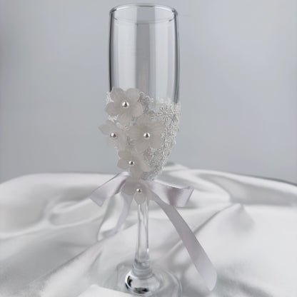 Dekorerade champagneglas | Pearl Blossom