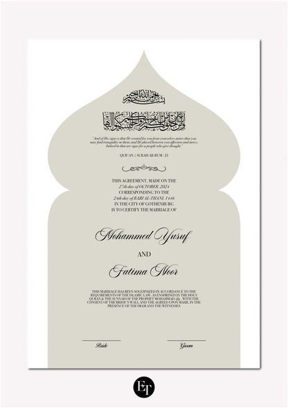 Lyxig Nikkah Certifikat - Masjid