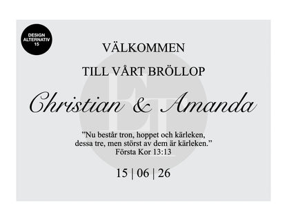 Välkomstskylt 6 | Penslad bakgrund