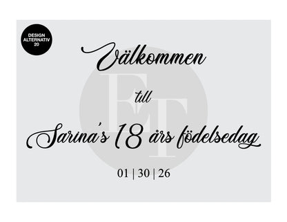 Välkomstskylt 6 | Penslad bakgrund