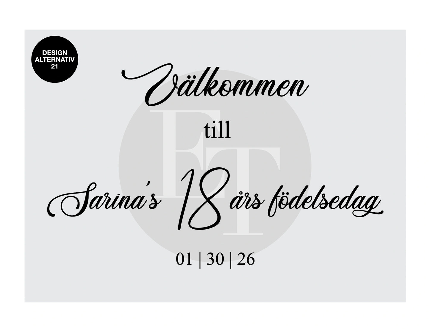 Välkomstskylt 6 | Penslad bakgrund