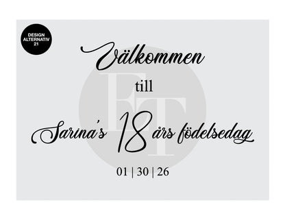 Välkomstskylt 6 | Penslad bakgrund