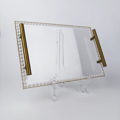 Gernomskinlig bricka med Strass & Pärlor