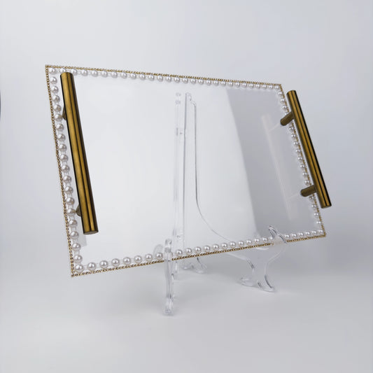 Gernomskinlig bricka med Strass & Pärlor