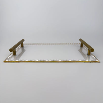 Gernomskinlig bricka med Strass & Pärlor