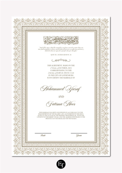 Lyxig Nikkah Certifikat - Mawaddah 2