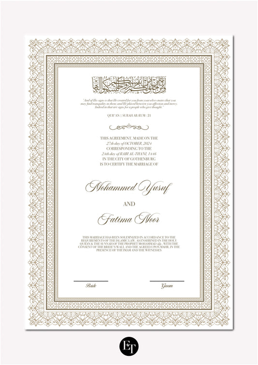 Lyxig Nikkah Certifikat - Mawaddah 2