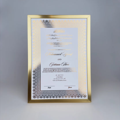 Lyxig Nikkah Certifikat - Mawaddah (Folierad)