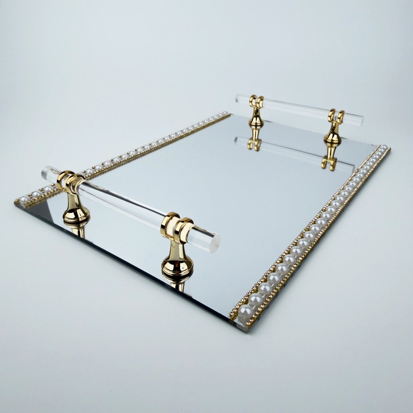 Spegelbricka med Strass & Pärlor