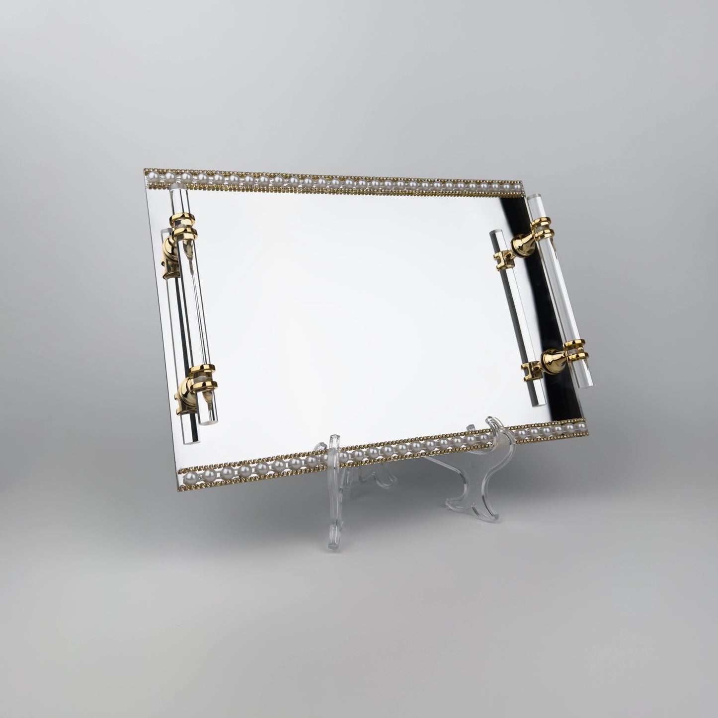 Spegelbricka med Strass & Pärlor