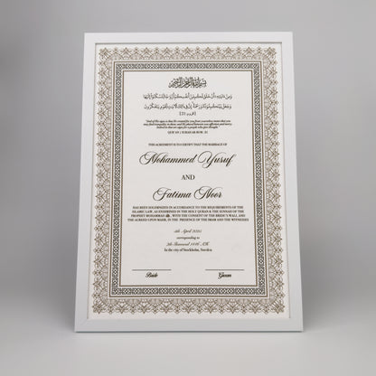 Lyxig Nikkah Certifikat - Mawaddah